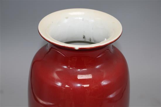 A Chinese sang de boeuf vase, early 20th century, H. 27cm